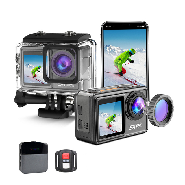 Real 5k 30fps Action/Sport/Waterproof Wifi Camera Recorder Helmet Remote Kits Izi One Uhd 48mp Action Camera