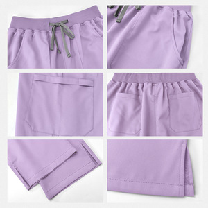Work Uniform Unisex Hospital Scrubs Sets Woven Fabric Comfortable <b>Nurse</b> Work Clothes Short-sleeved Straight-leg Pants - Product Image 4