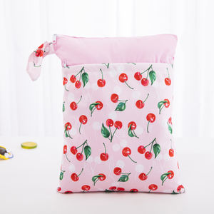 गर्म बेच बिना आस्तीन के साथ चेरी पैटर्न बच्चे लड़की बच्चे तैरना सूट 2 टुकड़ा सूरज टोपी और गीला बैग - Product Image 6