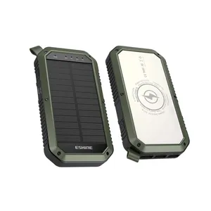 ES981s salida de fábrica 10000mah cargador de batería portátil inalámbrico mini Solar móvil caso de banco de potencia