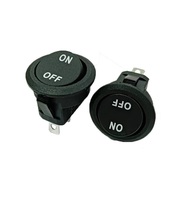Interrupteur à bascule rond 20 mm 2 broches 2 positions ON-OFF SPST 6A/250V 10A/125V AC IP53 Plastique T85 1e4