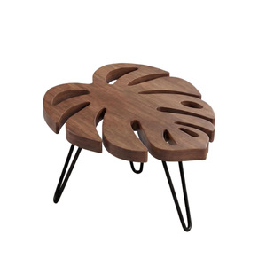Solid Wood Bamboo Leaf <b>Plant</b> Stand Nordic Style Living Room Decorative Flower Pot Holder Dark Brown <b>Light</b> Brown Modern Storage - Product Image 5