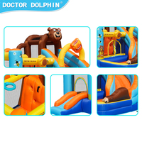 Château gonflable Dolphin Doctor avec toboggan et zone de saut pour enfants, en stock aux États-Unis