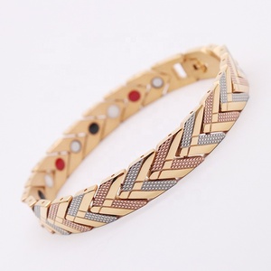 Bracciali di moda donna in titanio di alta qualità placcati in oro 3 colori gioielli magnetici Dropshipping per terapia sana - Product Image 3