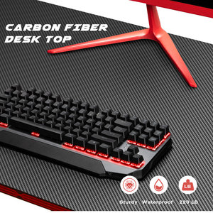 Ajunion 51.3 "góc máy tính bàn với đèn LED chơi Game bàn Ergonomic màn hình đứng phong phú lưu trữ hoàn hảo cho nhà - Product Image 3