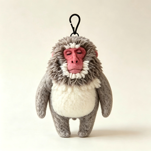 Pendentif en feutre singe abstrait et amusant, créatif, moche et mignon, en coton PP, pour sac, porte-clés décoratif, à suspendre, avec motif explosion, pour la vie quotidienne - Product Image 5