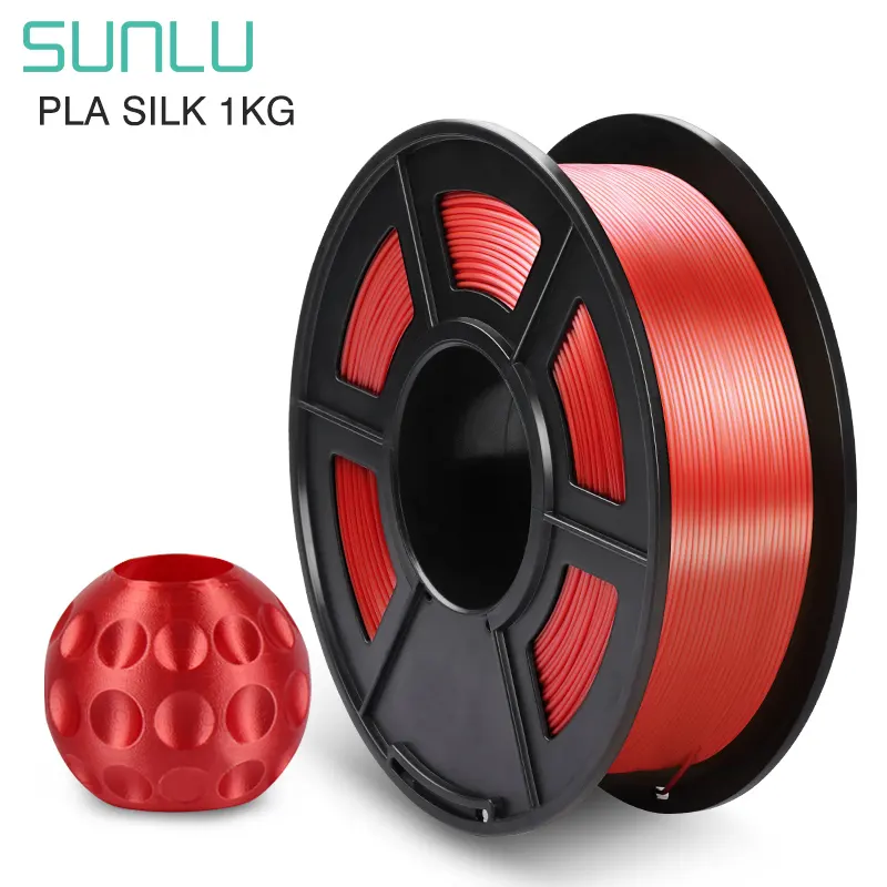 SUNLU filamen PLA sutra 1.75MM, untuk filamen pencetak 3D 1KG filamen tekstur sutra PLA