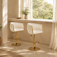 Tabouret de bar pivotant en velours de qualité supérieure, réglable en hauteur, pour îlot de cuisine, bar, mobilier de club
