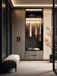 Cabina Armadio Impermeabile in Legno Massello con Porta Pantaloni Estraibili per Angolo Spogliatoio in Camera da Letto Umida al Piano Terra - Product Image 3