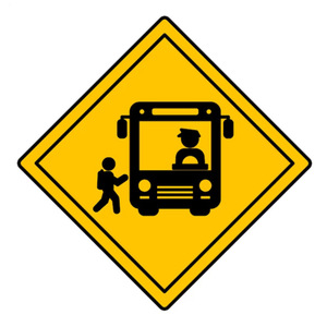 Señales de Tráfico de Advertencia de Seguridad para Paradas de Autobús, Personalizadas, de Alta Resistencia, Reflectantes, de Aluminio, Negras y Amarillas, en Forma de Diamante - Product Image 5