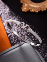Pulseras de Cobre con Letras de Circonio Chapadas en Oro, Elegantes y Versátiles, Joyería para Damas, Venta al Por Mayor