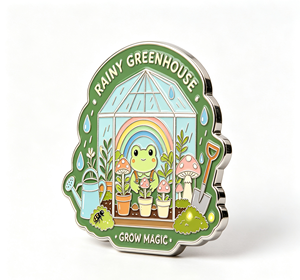 Custom Enamel Frog Greenhouse <b>Pin</b> Metal Brooch Personalized Lapel <b>Badge</b> Rainbow Garden Gift Collectible - Product Image 4