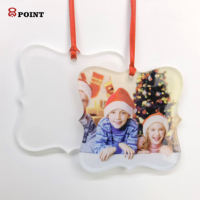 Pendentif d'arbre de Noël en acrylique à sublimation thermique 8 points Plexiglas Transfert thermique pour décoration de Noël