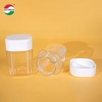 Vente flash : Contenant carré transparent en plastique pour animaux de compagnie avec couvercle à vis pour le stockage de bonbons et de biscuits