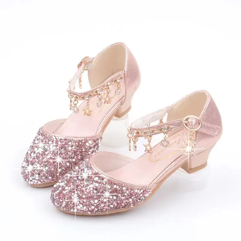 Glitter Princess Wedding Shoes Little Kids Girls Closed Toe Sandal Shoes Party Dress Shoes