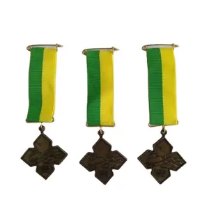 Golf Award Cup Chest Badge Medal Pin Custom Ribbon Bar Badges With Safety Pin