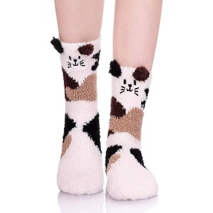 <span class=keywords><strong>Chaussettes</strong></span> Douces et Moelleuses pour Femmes, en Polaire Corail, Chaudes pour l'Hiver, avec Oreilles 3D - Product Image 6