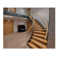 Escalier en colimaçon CBMmart, petit escalier en spirale en métal, bois, fer et verre pour intérieur