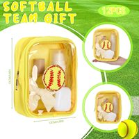 Sac de toilette JOYSUN en PVC transparent brodé avec des lettres, pour softball et baseball, grande capacité, sac de rangement, sac de voyage
