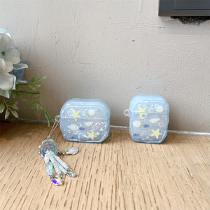 Funda con diseño de estrella de mar y concha azul para AirPods Pro 2, funda para auriculares inalámbricos Apple AirPods 2 3 4 - Product Image 3