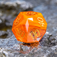 1 pièce – Ensemble de dés polyédriques faits à la main en verre cristal K9 multicolore orange, D6 D20 22mm, pour jeux de table Dungeons & Dragons