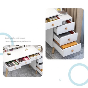 Meuble de chambre à coucher, commode, coiffeuse moderne avec miroir, armoire de rangement, panneau en bois et plastique, épaisseur 16/18 mm - Product Image 5