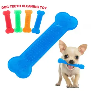 Großhandel umwelt freundliche Haustier langlebige PVC Gummi Kauen Hund Knochen Spielzeug Haustier liefert
