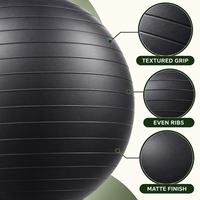 Ballon de yoga et de Pilates rose anti-éclatement et antidérapant en PVC écologique pour l'accouchement et l'exercice à domicile, 25 pouces