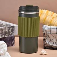 Gobelets à café isothermes réutilisables anti-fuite de 16 oz en acier inoxydable avec couvercles pour boissons chaudes et froides