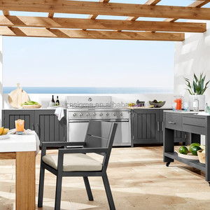 Outdoor Kitchen Furniture Storage Set Modern Family Aluminum Frame Cabinet Sectional Kitchen Set