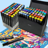204 couleurs Double tête marqueur stylo ensemble croquis pointe huileuse à base d'alcool marqueurs pour Manga dessin école Art fournitures