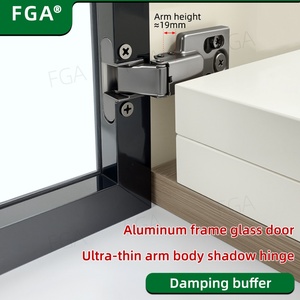 Charnières hydrauliques à fermeture douce en acier fin avec design moderne pour portes de cuisine, hôtels, salles à manger, salons et chambres - Product Image 2