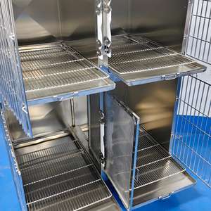 Cage <span class=keywords><strong>de</strong></span> séchage professionnelle à 4 niveaux en acier inoxydable verrouillable pour salons <span class=keywords><strong>de</strong></span> toilettage et hôtels pour animaux - Product Image 4