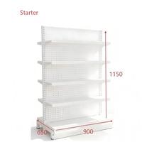 Étagères blanches de haute qualité, réglables et faciles à installer, double face, pour supermarchés, magasins de proximité, papeteries
