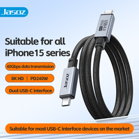 Jasoz 40 Gbit/s USB4-Datenkabel Kurzes USB C bis Typ C PD 240w USB3.1 3.2 Thunderbolt 5A für Drucker Computer USB-Kabel Typ C.