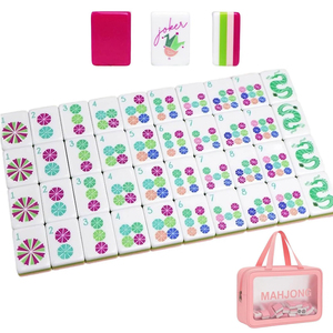 Hot Selling Modern Luxury Acrylic Four Layers Green American Mahjong Tiles Set Mahjong Tile Portable for Family <b>Entertainment</b> - Product Image 4