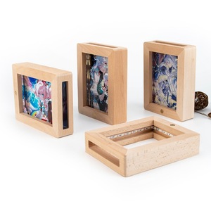 Cadre photo lumineux en bois massif, veilleuse LED rectangulaire en hêtre, décoration de table verticale pour la maison ou le bureau, cadeau - Product Image 3