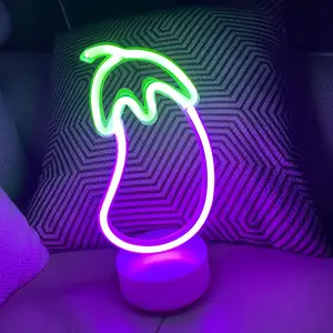 Đèn Neon Led Cà Tím Tùy Chỉnh Đèn Neon Biển Hiệu Neon Đèn Bàn Neon Nghệ Thuật Quà Tặng Hoạt Động Bằng Pin/USB Cho Trẻ Em Đèn Ngủ Trang Trí Nhà Cửa Phòng
