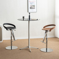 Tabouret de bar pivotant créatif de luxe léger avec dossier, en cuir pleine fleur huilé, chaise de comptoir réglable en hauteur, tabouret de bar haut