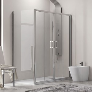 Kamalu KAM-KNF6000S Box Doccia Scorrevole Doppio 190x70 Moderno Senza Telaio Altezza 180cm Porte Bagno in Acciaio Inox e Ottone - Product Image 2