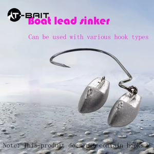 Produsen grosir 2g-13.5g kail pancing umpan pemberat panjang Aksesori pancing kail pancing tipe perahu pemberat umpan - Product Image 2