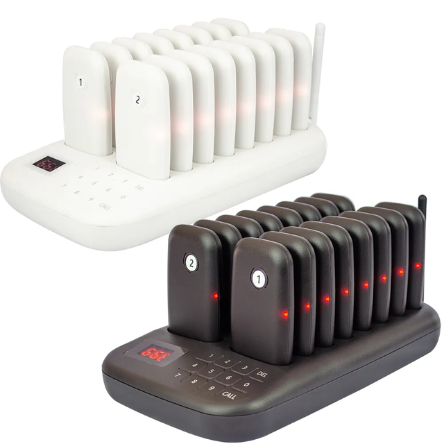 Wireless Calling System 16 Buzzer Food Court Pager Restaurant Customer Call Device Vibrator Pager Pickup