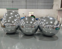 Boule miroir gonflable argentée, en stock aux États-Unis, livraison rapide pour la décoration de mariage, gonflables publicitaires, robe de mariée