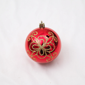 Boule de Noël en plastique de haute qualité, imprimée à 3 couleurs, motifs floraux orange soufflés à la main, directement de l'usine <span class=keywords><strong>Miman</strong></span> - Product Image 2