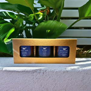 Ensemble de 3 bougies parfumées en cire de soja No Label Candle Company, écologiques, décoration d'intérieur, cadeau pour les cuisiniers, les gourmets, les anniversaires - Product Image 1