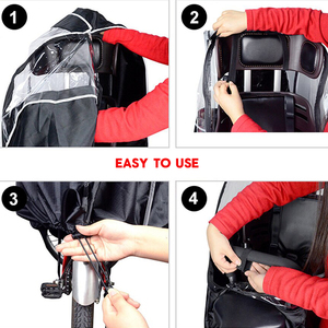 Housse de siège de vélo imperméable pour siège de vélo pour enfant, housse de pluie pour vélo pour siège arrière d'enfant avec fenêtre transparente - Product Image 4