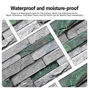 Realistic Green Stone Brick Peel & <b>Stick</b> <b>Wallpaper</b> Self-Adhesive PVC Waterproof & Moisture-Proof Easy DIY Removable Wallcovering - Product Image 2