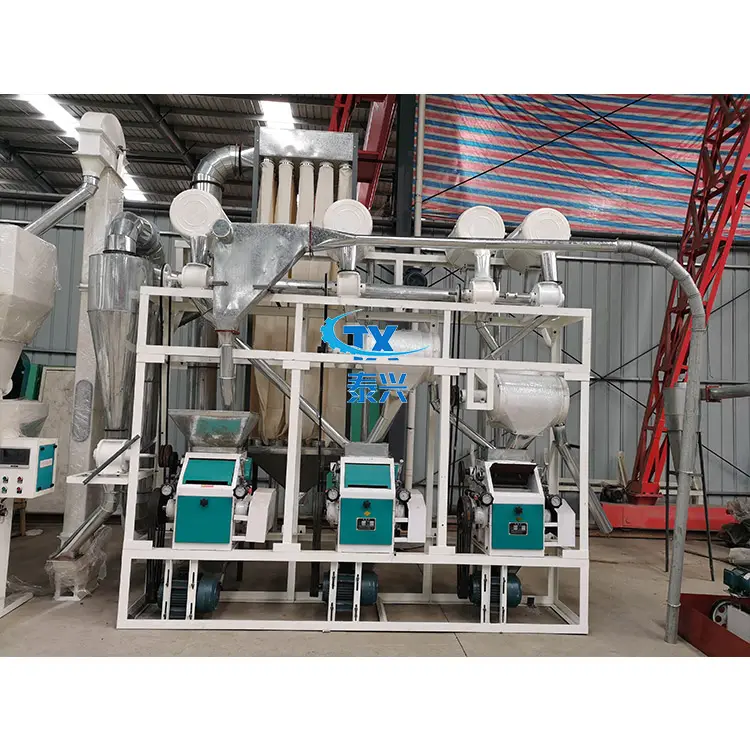 10ton/day commercial wheat flour production line with cleaning machine
