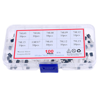 Kit de 100 pièces de 10 types de tubes régulateurs de tension à trois bornes comprenant 78L05 78L12 78L15 LM317 79L15 Composants électroniques