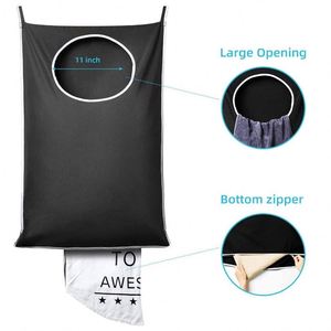 Panier à linge suspendu surdimensionné personnalisé, pliable en nylon, avec crochets pratiques, rangement gain de place pour vêtements sales, grande capacité - Product Image 2